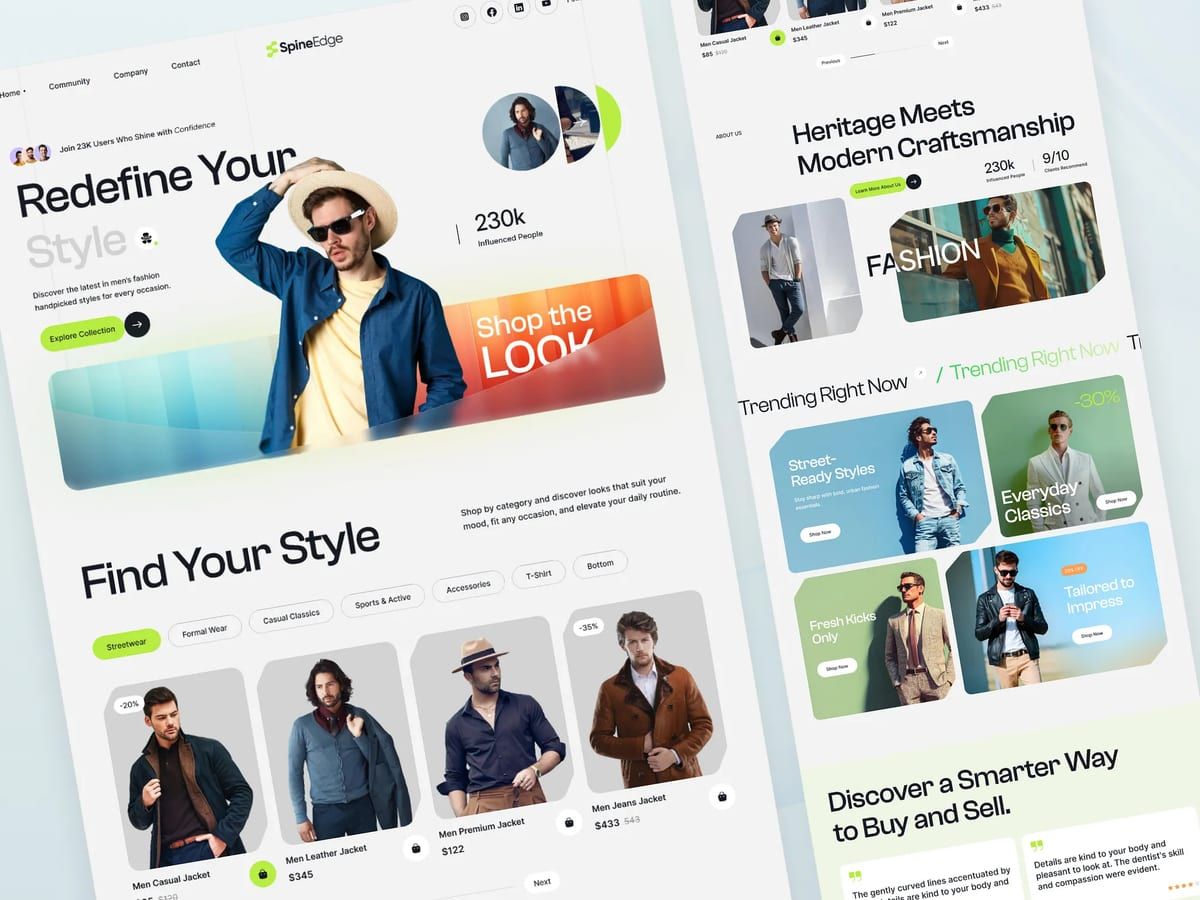 Mobile app screens